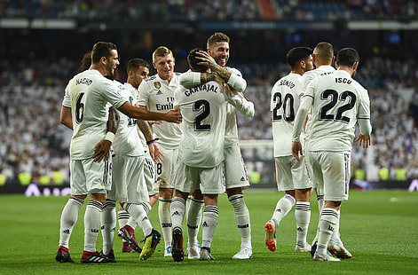 Real Madrid, Sport, Fußball, Real Madrid, Fußball, Modric, Ballen, Benzema, Ramos, Carvajal, Spanien, Spanien, HD-Hintergrundbild HD wallpaper
