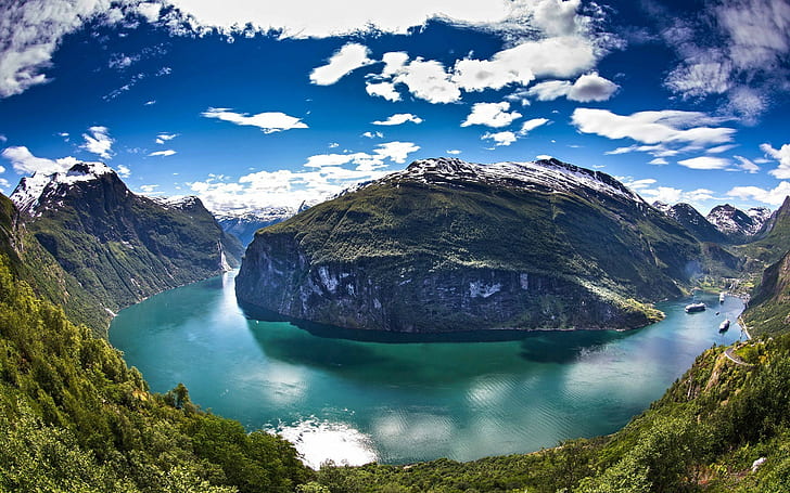 الطبيعة ، 1920 × 1200 غرب النرويج ، أوروبا ، جيرانجر ، المضيق البحري، خلفية HD