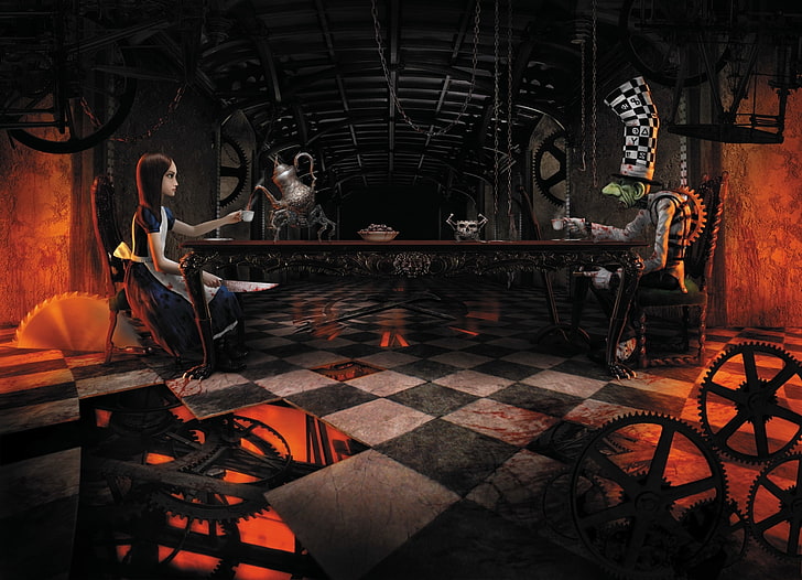 Alice in Wonderland poster, Alice, Hatter, American McGee’s Alice, The dial, Mad Hatter, Mad tea party, HD wallpaper
