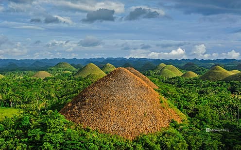 Chocolate Hills, bohol, Filipinler, tepeler, doğa, manzara, HD masaüstü duvar kağıdı HD wallpaper