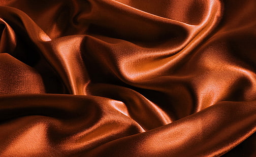 ผ้าซาตินสีส้มสีส้มพื้นหลังสีเนื้อผ้าไหมผ้าสีน้ำตาล Atlas สวยเล่น, วอลล์เปเปอร์ HD HD wallpaper
