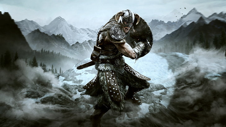 grey helmet, The Elder Scrolls V: Skyrim, HD wallpaper