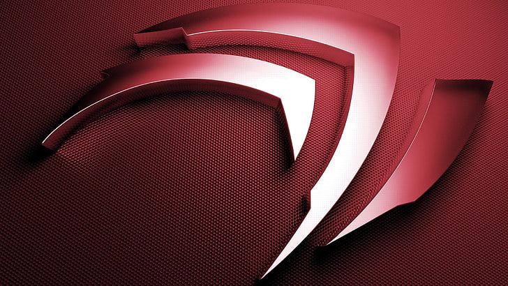 photo displays red and black gradient digital wallpaper, Nvidia, logo, GPUs, HD wallpaper