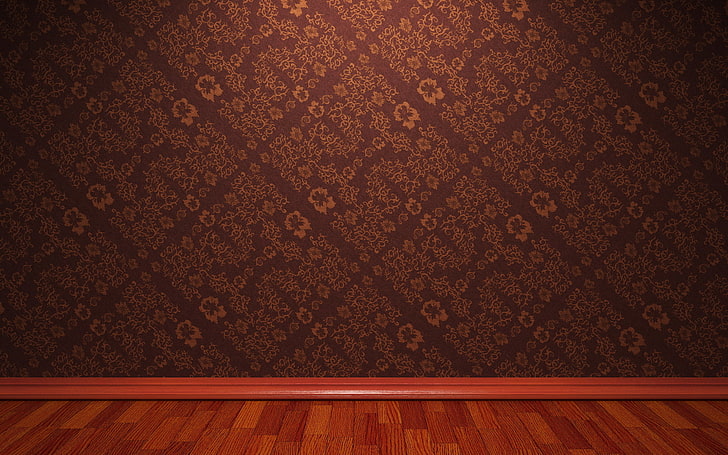 papel de parede floral marrom, fundo, parede, papel de parede, textura, piso, rodapé, HD papel de parede