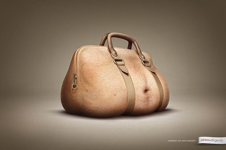 fat funny stomach creative advertisement bags ad commercial 1600x1067  Aircraft Commercial HD Art , fat, funny, HD wallpaper