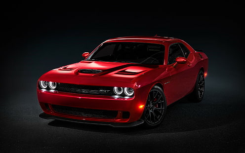 Bil, Dodge Challenger SRT, Red Car, bil, Dodge Challenger srt, röd bil, HD tapet HD wallpaper