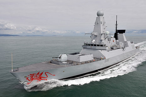 HMS Dragon, Royal Navy, 구축함 타입 45, 타입 45 구축함, HD 배경 화면 HD wallpaper