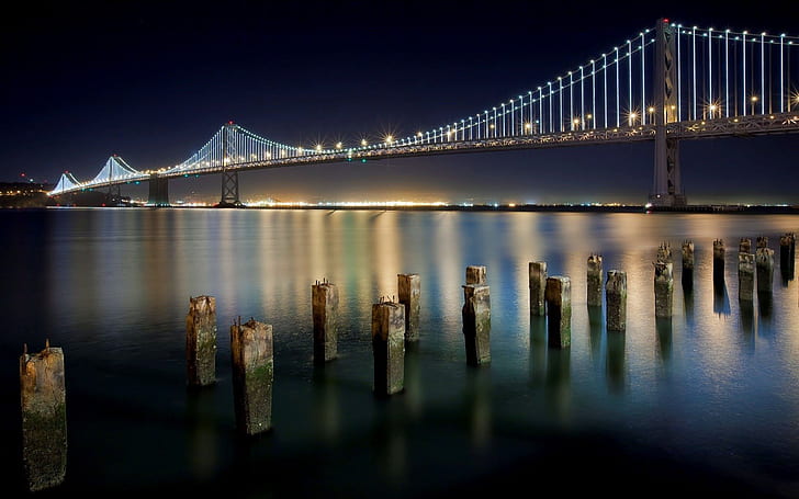 San Francisco Nigth Oakland Bay Bridge Lights na Califórnia Hd Desktop Wallpaper 2560 × 1600, HD papel de parede