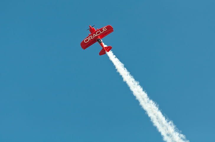 vermelho, fumaça, o avião, avião, Oracle, HD papel de parede