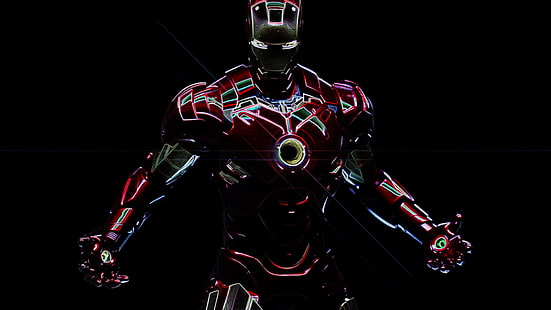 Merveille Iron-Man, néon, merveille, Iron Man, Fond d'écran HD HD wallpaper