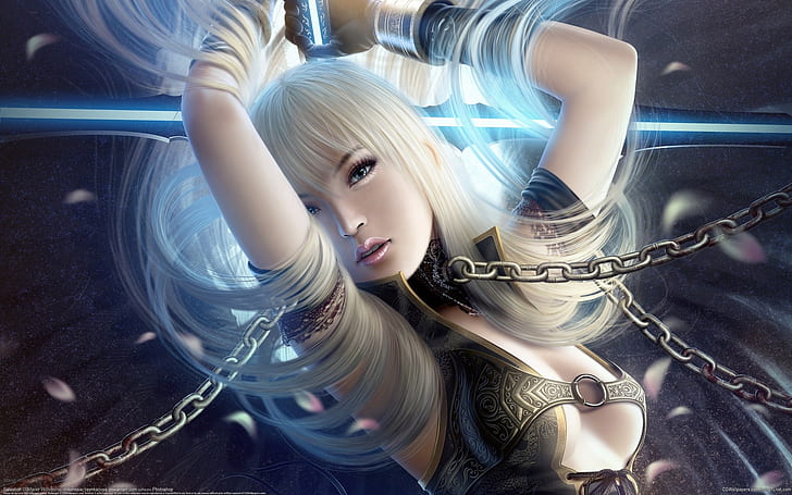 Fantasy girl with chains, Fantasy, Girl, Chains, HD wallpaper