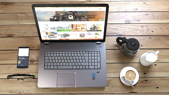 kaffee, rechner, elektronik, brille, tastatur, laptop, handy, bildschirm, smartphone, tisch, HD-Hintergrundbild HD wallpaper