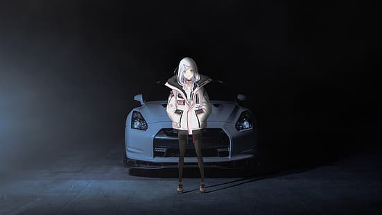 GTR R35, JDM, Anime-Mädchen, HD-Hintergrundbild HD wallpaper