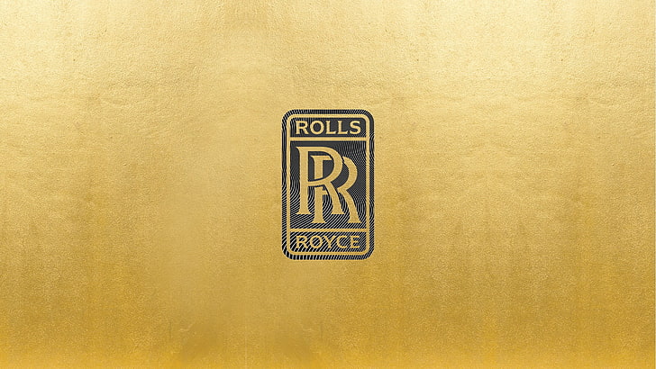 Rolls-Royce, logo, oro, Fondo de pantalla HD