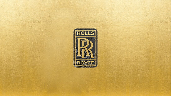Rolls-Royce, лого, злато, HD тапет HD wallpaper