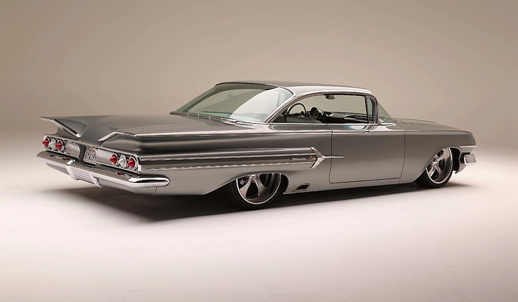 1960, automático, automóvel, carro, personalizado, quente, hotrod, impala, haste, veículo, HD papel de parede