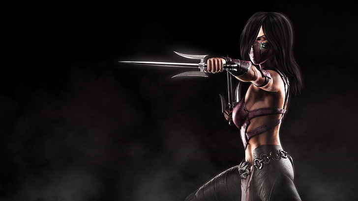 woman with sais illustration, Mileena (Mortal Kombat), Mortal Kombat X, Mileena, HD wallpaper