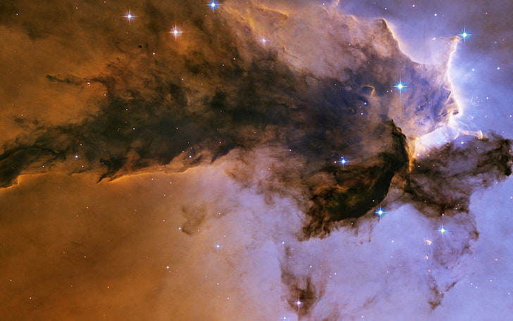 ilustração do espaço sideral, via láctea, estrelas, céu, espaço, HD papel de parede