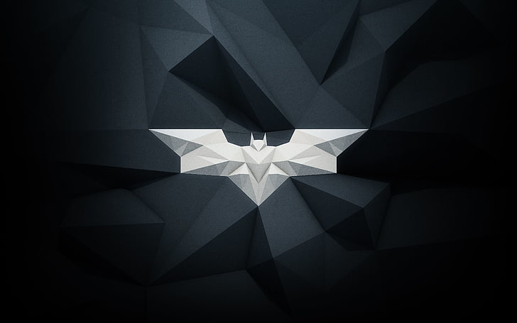 Batman logo illustration, batman, white, emblem, black, bat, paper, gray, HD wallpaper