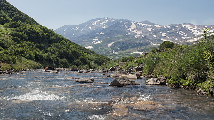 aliran gunung kamchatka, Wallpaper HD