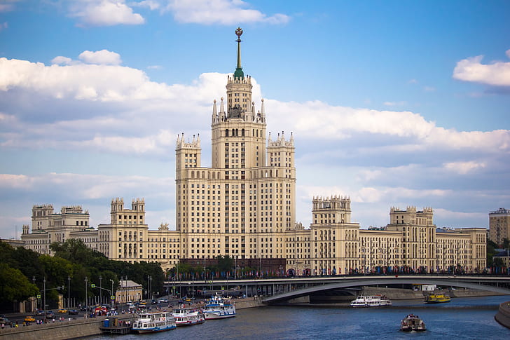 Moscow, Russia, skyscraper, The Poliakova, Kotelnicheskaya embankment, HD wallpaper
