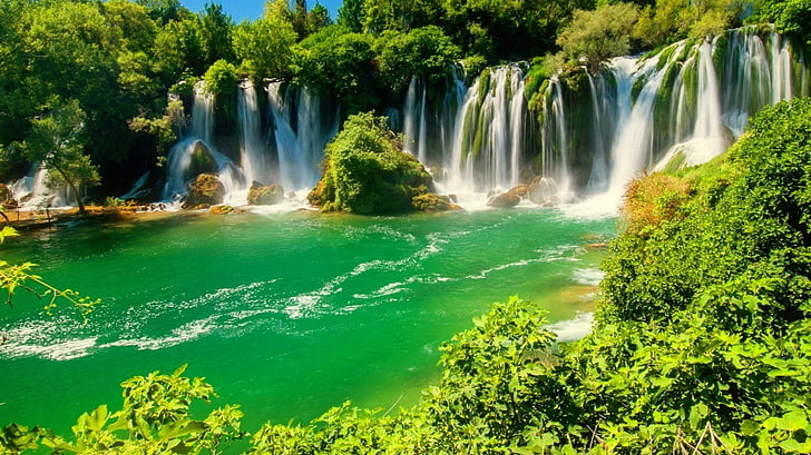vattenfall, Kravice, Bosnien och Hercegovina, HD tapet