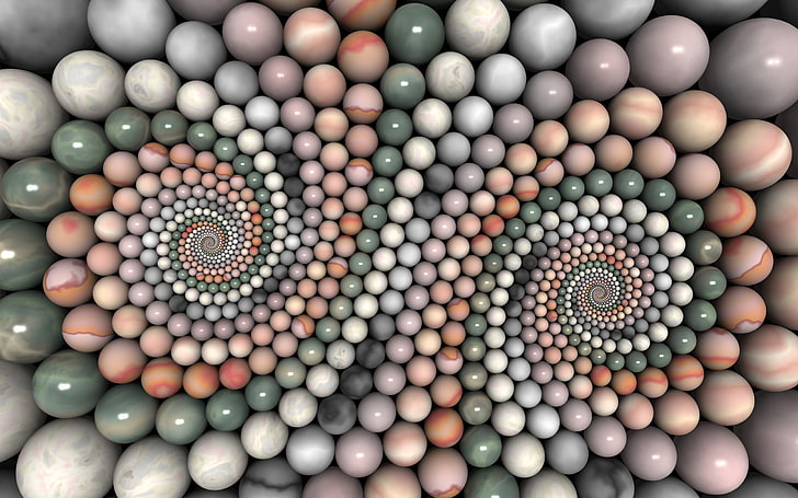 sphere, abstract, balls, digital art, CGI, HD wallpaper