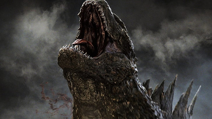 Godzilla Monster Giant HD, сив плакат на динозавър, филми, чудовище, гигант, godzilla, HD тапет