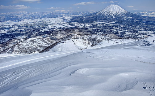 Mount Yotei, Azja, Japonia, Zima, Góra, Kurort, Śnieg, d700, hokkaido, grandhirafu, mtyotei, Tapety HD HD wallpaper