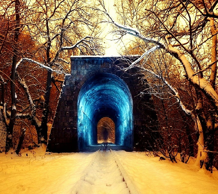 Schnee, Tunnel, HD-Hintergrundbild