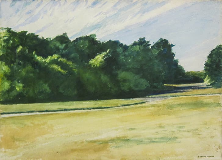 1962, aquarelas, Edward Hopper, Mass of Trees at Eastham, HD papel de parede