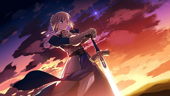 Fate Stay Night Sabre цифровые обои, Сабер, Fate Series, аниме, аниме девушки, HD обои HD wallpaper