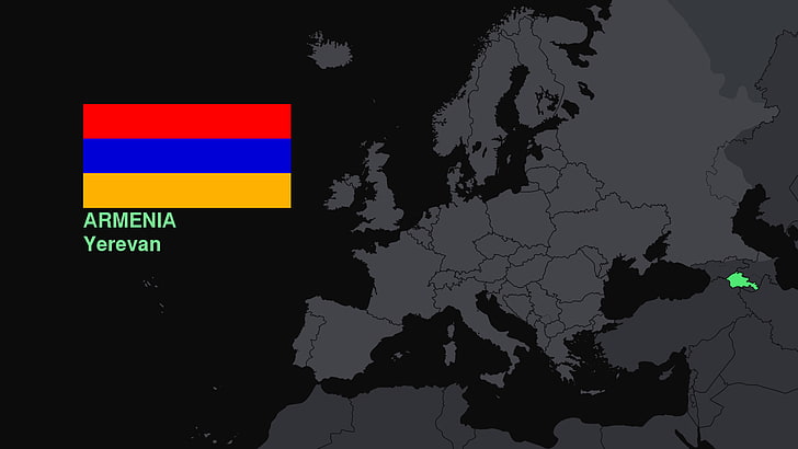 أرمينيا ، العلم ، الخريطة، خلفية HD