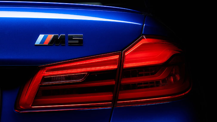 BMW M5 LED fanali posteriori 4K, luci, bmw, coda, LED, Sfondo HD