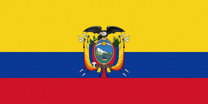 Flagge, Wappen, Ecuador, HD-Hintergrundbild