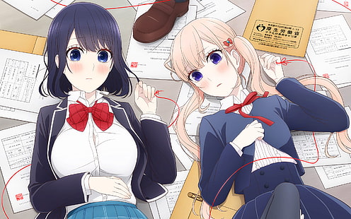 Anime, Aşk ve Yalanlar, Lilina Sanada, Misaki Takasaki, HD masaüstü duvar kağıdı HD wallpaper