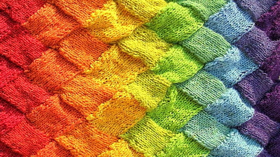 knitted, knitting pattern, knitting, pattern, colors, colorful, abstract, HD wallpaper HD wallpaper