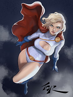 Power Girl, DC Comics, cleavage, Superman, HD wallpaper HD wallpaper