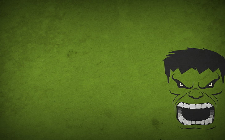 Carta da parati Hulk, Hulk, sfondo verde, Blo0p, minimalismo, supereroe, verde, Sfondo HD