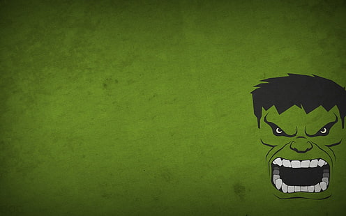 Papel de parede do Hulk, Hulk, fundo verde, Blo0p, minimalismo, super-herói, verde, HD papel de parede HD wallpaper
