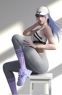Yoly โยคะ กางเกงโยคะ ท่าโยคะ ขา เอเชีย asian cosplayer ผู้หญิง DAZ CGI ศิลปะดิจิตอล งานศิลปะ, วอลล์เปเปอร์ HD HD wallpaper