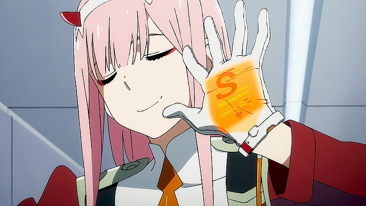 Anime, Darling in the FranXX, Horns, Pink Hair, Zero Two (Darling in the FranXX), Tapety HD