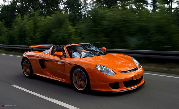Porsche Carrera GT, orange sports car, Cars, Porsche, Carrera, HD wallpaper