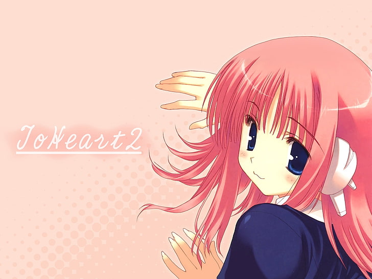 anime character illustration, to heart 2, milfa, girl, cute, smile, blue eyes, pink hair, HD wallpaper