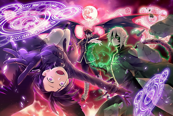 Anime, Hataraku Maou-sama !, Ashiya Shiru, Hanzou Urushihara, Maou Sadao, Anime-Mädchen, HD-Hintergrundbild