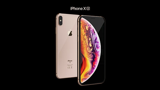 iPhone XS, iPhone XS Max, золото, смартфон, 4k, Apple, сентябрь 2018 г., HD обои HD wallpaper