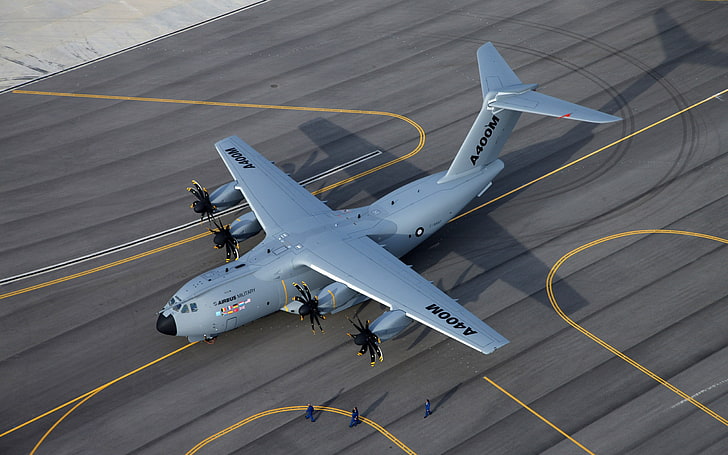 Airbus A400M Atlas, aeronaves, avião militar, pista, HD papel de parede