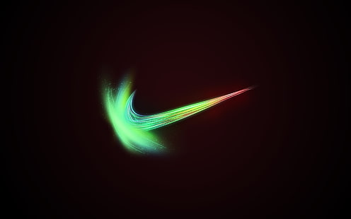 Logo, Nike, słynna marka sportowa, ciemne tło, iskry, kolorowe, logo, nike, znana marka sportowa, ciemne tło, iskry, kolorowe, Tapety HD HD wallpaper