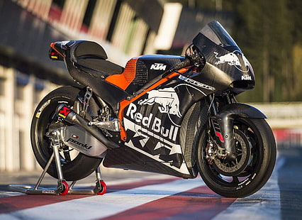 bici sportiva nera e rossa, moto, KTM, Moto GP, Sfondo HD HD wallpaper