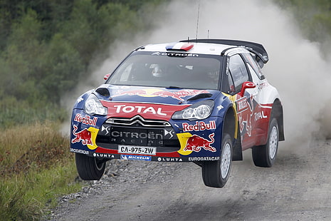 Speed, Race, Citroen, DS3, WRC, Rally, Sebastien Loeb, In the air, The front, Flies, HD wallpaper HD wallpaper